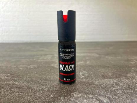 Газовый перцовый баллончик для самообороны аэрозольный Black (ОС+CS, 25 мл) отпугиватель от собак