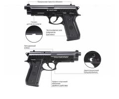 Пневматический пистолет Borner 92M (Beretta 92, металл, неподвижный) 4.5 мм